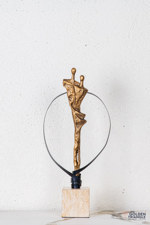 Syra Abstract Sculpture - Antique Gold