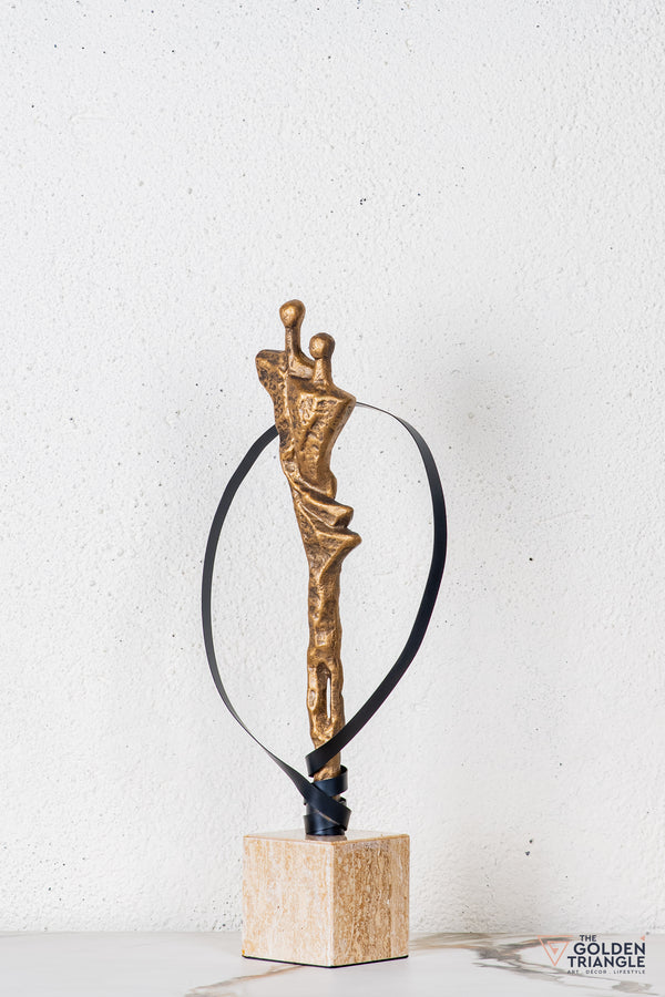 Syra Abstract Sculpture - Antique Gold