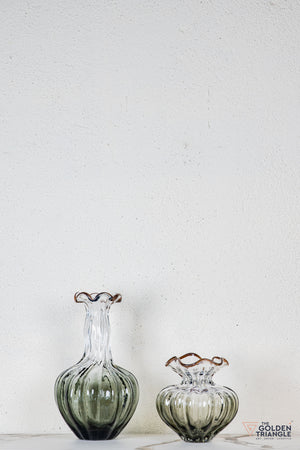 Flora Glass Vase - Smoke