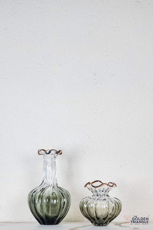 Flora Glass Vase - Smoke