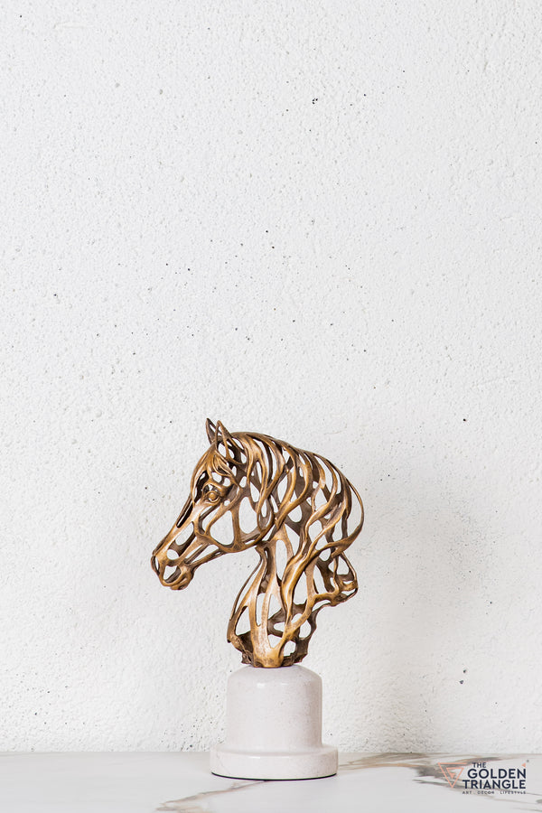 Elvo Horse Sculpture - Antique Gold