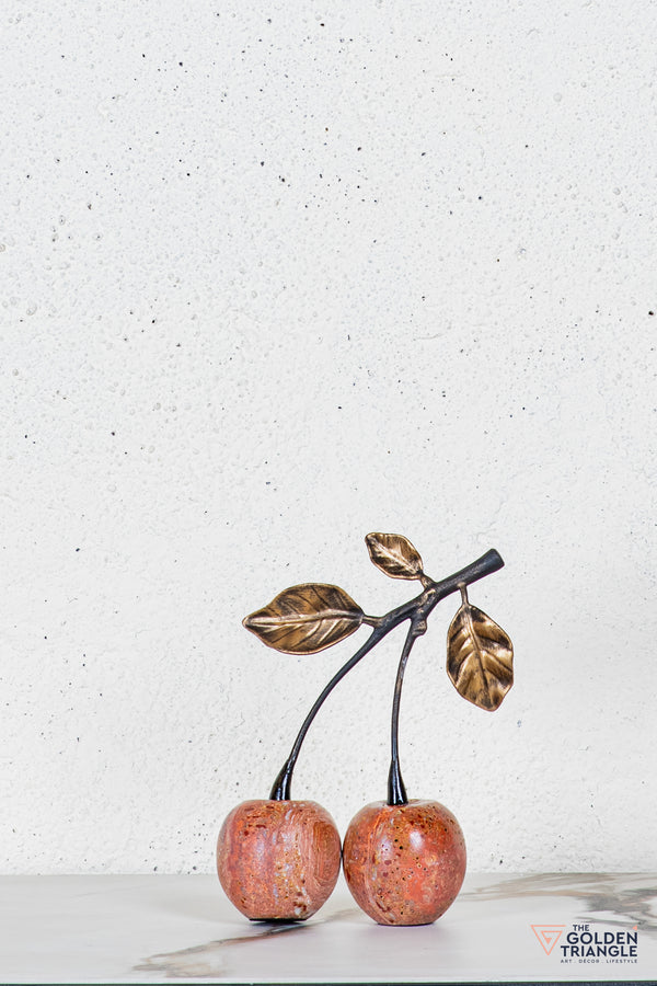 Frutto Travertine Cherry TableTop Decor - Tan