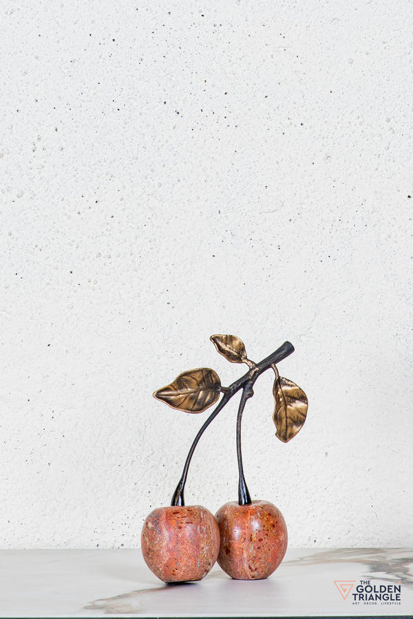 Frutto Travertine Cherry TableTop Decor - Tan