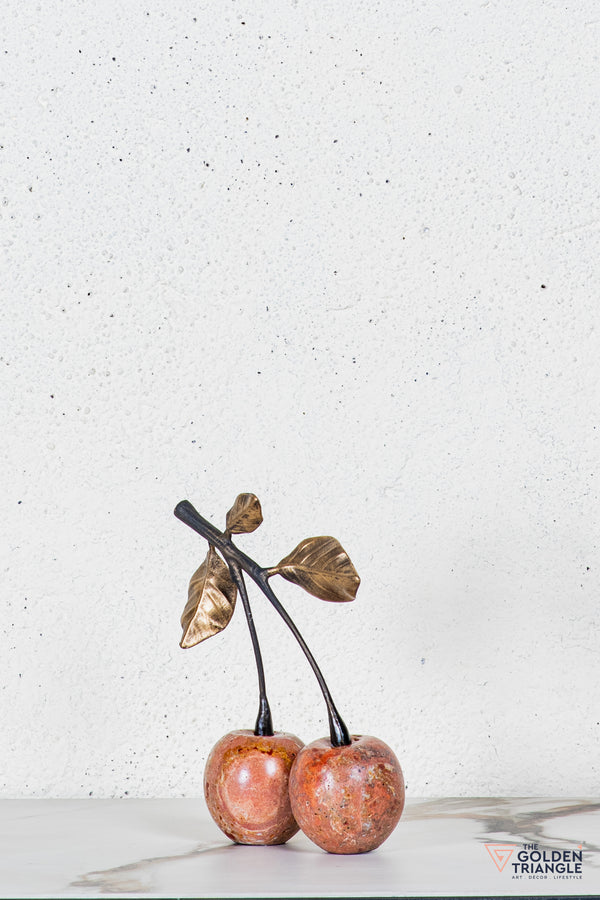 Frutto Travertine Cherry TableTop Decor - Tan