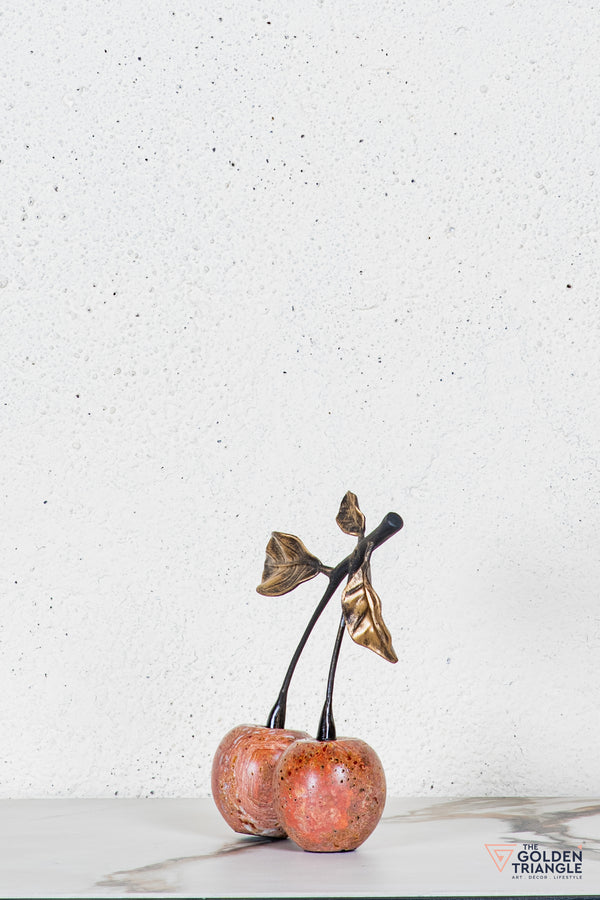 Frutto Travertine Cherry TableTop Decor - Tan