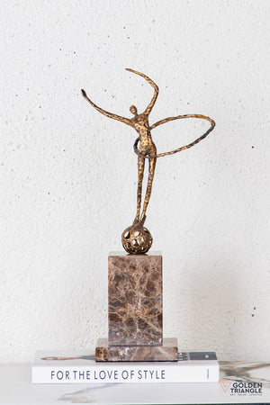 Vona Gymnast Sculpture - Antique Gold