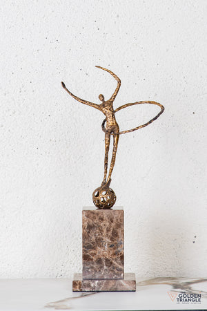 Vona Gymnast Sculpture - Antique Gold