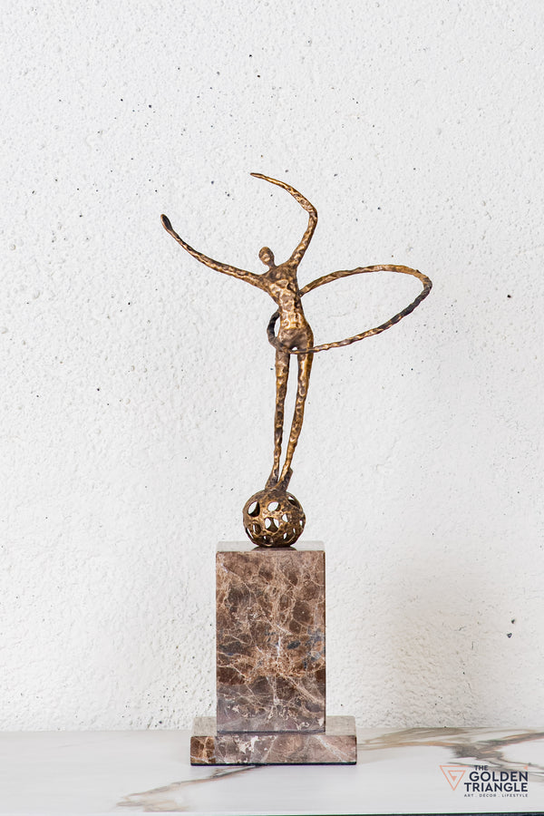 Vona Gymnast Sculpture - Antique Gold