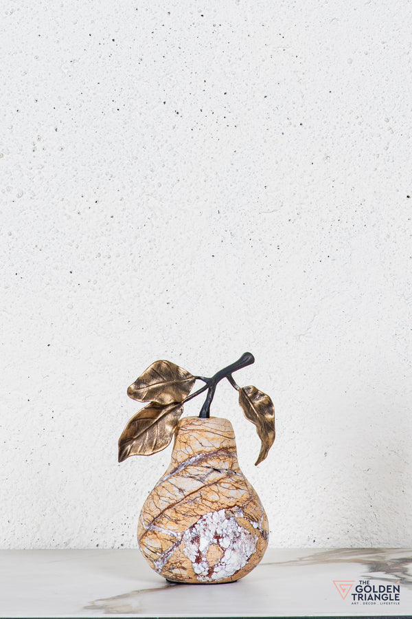 Eden Marble Pear TableTop Decor - Light Brown