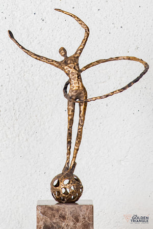 Vona Gymnast Sculpture - Antique Gold
