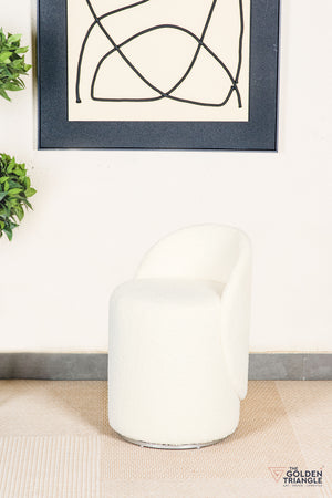 Orella Pouffe with Backrest & Swivel - Off White