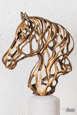 Elvo Horse Sculpture - Antique Gold
