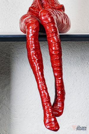 Trixie Sitting Girl Sculpture - Red