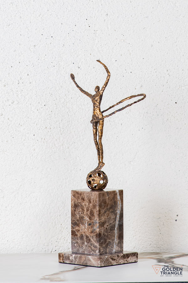 Vona Gymnast Sculpture - Antique Gold