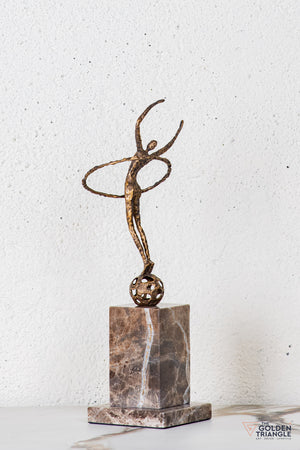 Vona Gymnast Sculpture - Antique Gold