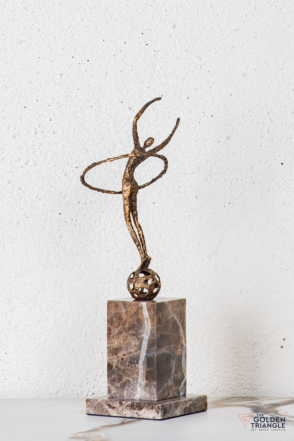Vona Gymnast Sculpture - Antique Gold