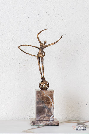 Vona Gymnast Sculpture - Antique Gold