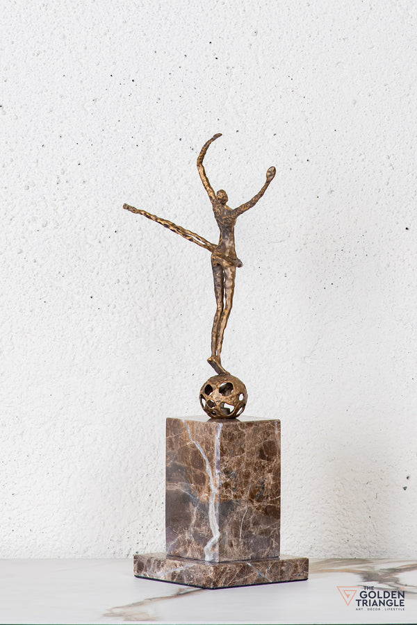 Vona Gymnast Sculpture - Antique Gold