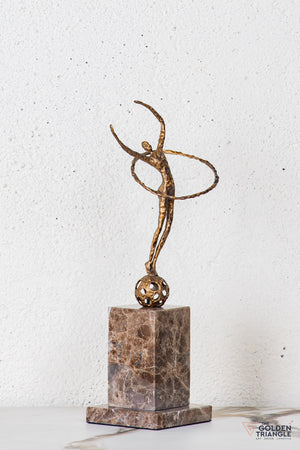Vona Gymnast Sculpture - Antique Gold