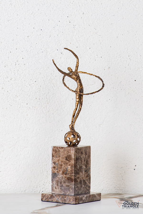 Vona Gymnast Sculpture - Antique Gold