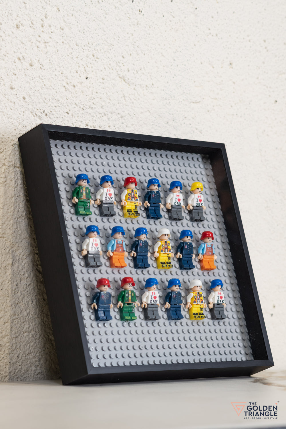 Lego Miniatures 3D Art Black Frame - Gray