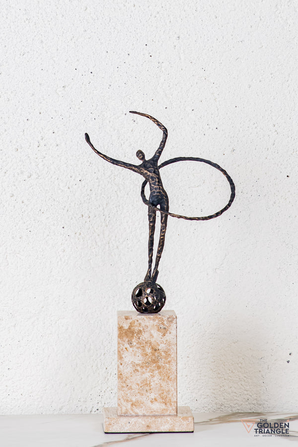 Vona Gymnast Sculpture - Antique Black