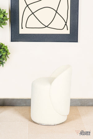 Orella Pouffe with Backrest & Swivel - Off White