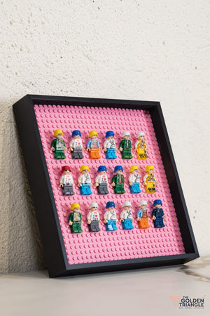 Lego Miniatures 3D Art Black Frame - Pink