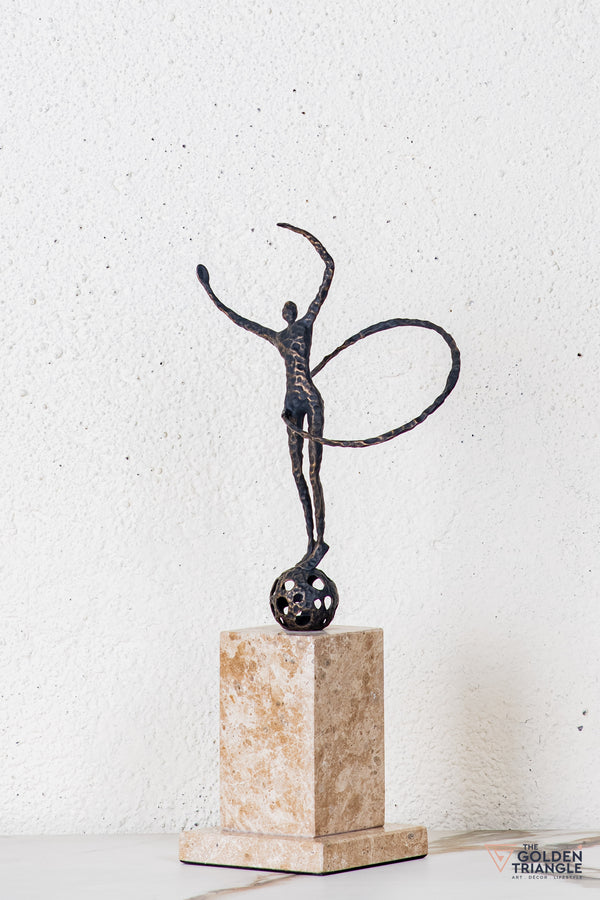 Vona Gymnast Sculpture - Antique Black