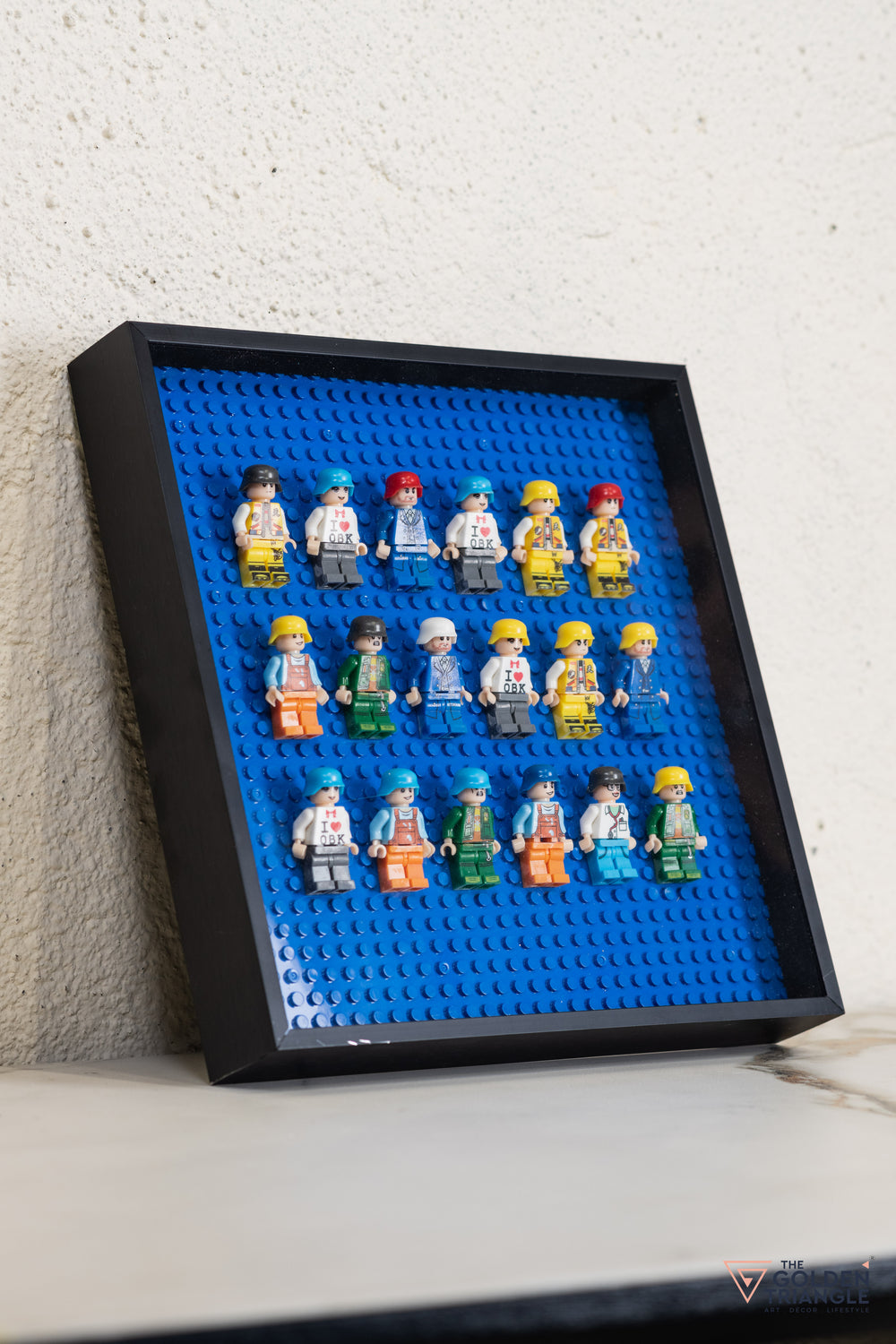 Lego Miniatures 3D Art Black Frame - Blue