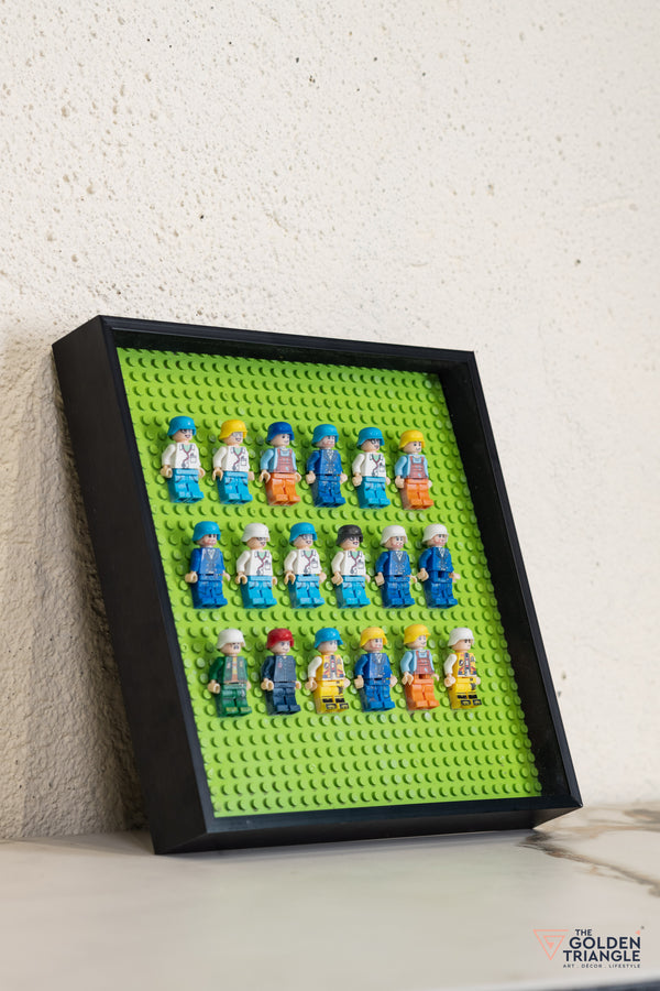 Lego Miniatures 3D Art Black Frame - Green
