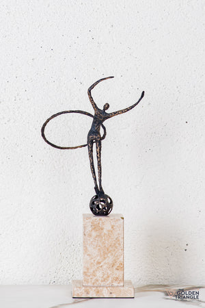 Vona Gymnast Sculpture - Antique Black