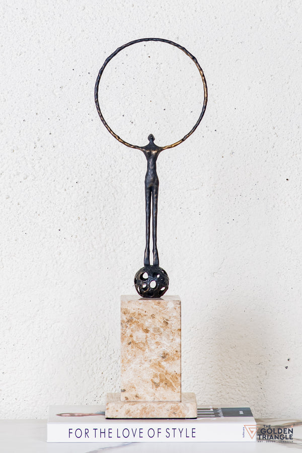 Nilo Gymnast Sculpture - Antique Black