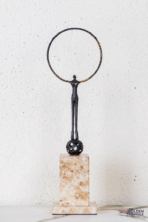 Nilo Gymnast Sculpture - Antique Black