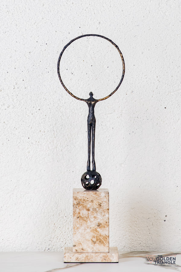 Nilo Gymnast Sculpture - Antique Black