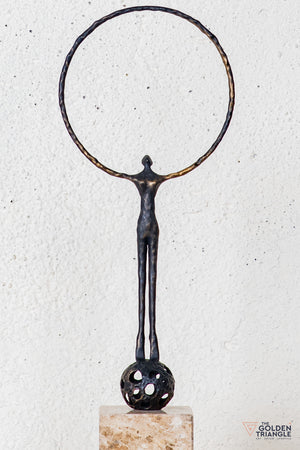 Nilo Gymnast Sculpture - Antique Black