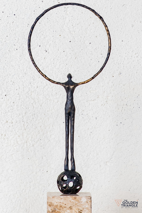 Nilo Gymnast Sculpture - Antique Black