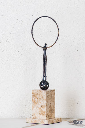 Nilo Gymnast Sculpture - Antique Black