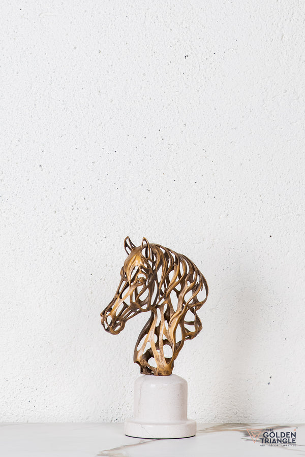Elvo Horse Sculpture - Antique Gold