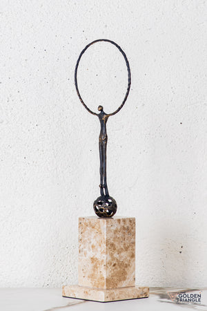 Nilo Gymnast Sculpture - Antique Black