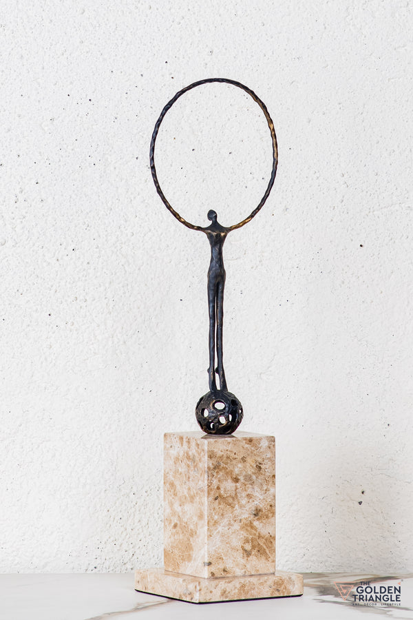 Nilo Gymnast Sculpture - Antique Black