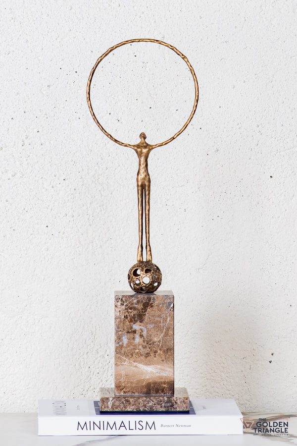 Nilo Gymnast Sculpture - Antique Gold