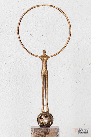 Nilo Gymnast Sculpture - Antique Gold