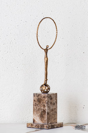 Nilo Gymnast Sculpture - Antique Gold