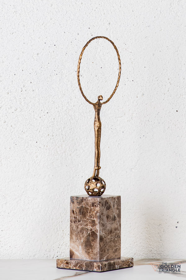 Nilo Gymnast Sculpture - Antique Gold