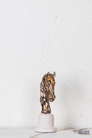 Elvo Horse Sculpture - Antique Gold