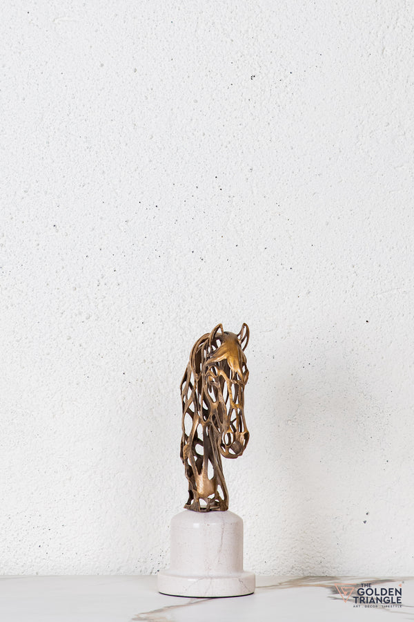 Elvo Horse Sculpture - Antique Gold