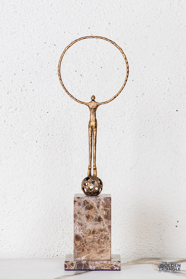 Nilo Gymnast Sculpture - Antique Gold