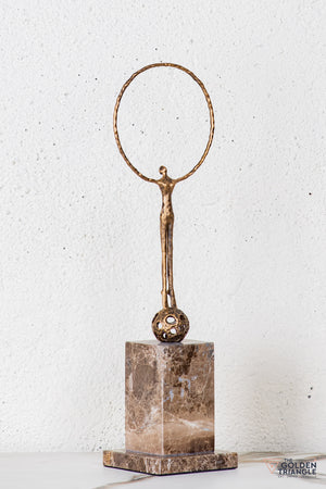 Nilo Gymnast Sculpture - Antique Gold