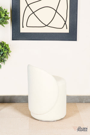 Orella Pouffe with Backrest & Swivel - Off White